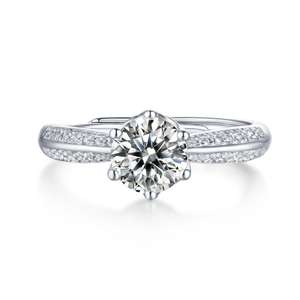 Bagues de fiançailles en or massif 14K/18K avec diamants créés en laboratoire certifiés IGI CVD HPHT pour femmes, bijoux fins - Product Image 4