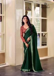 Collection de saris en soie de lin en gros pour les vêtements de fête indiens et pakistanais à des tarifs réduits - Product Image 6