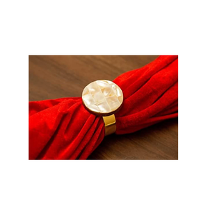 Classique 1-Os Incrustation Travail Serviette Anneaux Top Vente Ronde Nacre De Perles En Laiton Tissu Anneau Table Accessoire pour Les Fêtes - Product Image 4