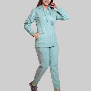 Conjunto Deportivo de Dos Piezas para Mujer, con Capucha y Estampado Lavado Ácido, Pantalones Ajustados, Ropa Deportiva Moderna 100% Algodón para Invierno - Product Image 5