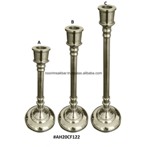 Bougeoir en aluminium nickelé poli, collection 2026, décoration de table élégante pour la maison, les restaurants, support de Noël - Product Image 2