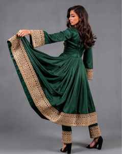 Venta caliente nuevo diseño señoras moda vestido bordado vestidos casuales de las mujeres pantalones conjuntos última llegada vestido afgano cremallera - Product Image 2