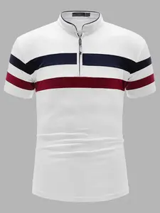 Cremallera de hombre verde de alta calidad para Polo cómodo y transpirable con diseño personalizado y patrón sólido de logotipo - Product Image 3