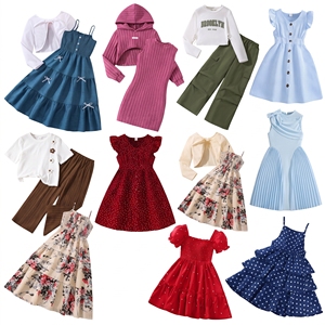 Vêtements d'été en gros pour filles 2026 : Robe longue florale, jupe à pois, <span class=keywords><strong>pantalon</strong></span> <span class=keywords><strong>cargo</strong></span> – Ensemble 2 pièces pour enfants, collection boutique - Product Image 1