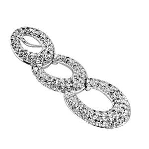 Colgante de Plata 925 con Cristal Geométrico, Diseño Minimalista, Joyería Unisex para Uso Diario, Microincrustaciones de Diamantes de Imitación, Eslabones Ovalados - Product Image 2