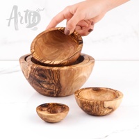 Handgemaakte groothandel olijfhouten kommen, milieuvriendelijk, ArtisRaw, stijlvol, modern, decoratief houten serviesgoed, diverse maten, geschikt voor serveren