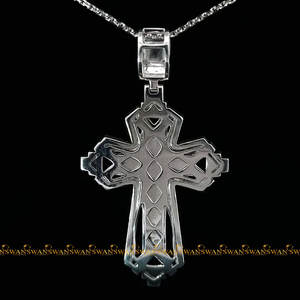 Hip Hop Jesus <b>Cross</b> Fine Jewelry Pendants & Charms Fully Bust Down With Round Cut Lab Grown Diamonds in 10kt <b>White</b> <b>Gold</b> - Product Image 3