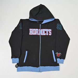 Diseño libre Puff impresión Sudadera con capucha logotipo personalizado Streetwear transpirable Vintage francés Terry bordado de gran tamaño Full Zip up Hoodies - Product Image 1