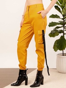 กางเกงคาร์โก้เอวสูงสำหรับผู้หญิงใส่วิ่งโอเวอร์ไซส์ใส่สบายมีสไตล์หลากสี - Product Image 5