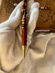 Wholesale Handcrafted <b>Wooden</b> <b>Pen</b> with Natural Amethyst Point | Crystal Wand <b>Pen</b> for Writing, Reiki Healing & Energy Work - Product Image 2