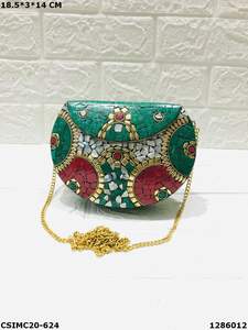 Designer Eye Patterned Metal Mosaic <b>Clutch</b> Stylish Multi-Color Handcrafted Evening <b>Bags</b> for Ladies <b>Wedding</b> Purse - Product Image 4