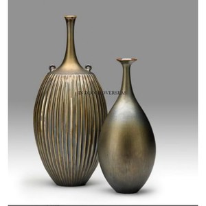 Luxurious Quality Metal Different Designers Gold Plated Set Of 2 Flower Vase Home Decor <b>Supplies</b> From India In Impressive Price - Product Image 1