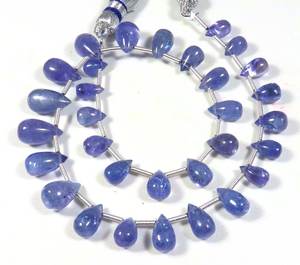 Pierre précieuse de grenat bleu de haute qualité, pierres brutes polies en forme de larme, collier de 9,5 pouces, 7-11,5 mm, naturel, lisse, traité thermiquement, d'Afrique, 70 - Product Image 5