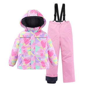 Combinaison de ski d'hiver professionnelle pour enfants, garçons et filles, veste imperméable coupe-vent avec pantalon chaud épaissi, nouveauté pour femmes - Product Image 5