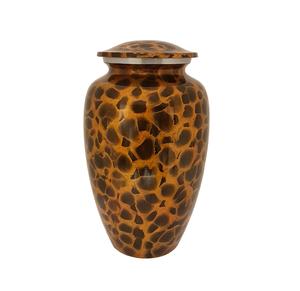 Urne funéraire en aluminium Couleur noire avec feuille d'argent Gravée Urne artisanale en aluminium à vendre - Product Image 3