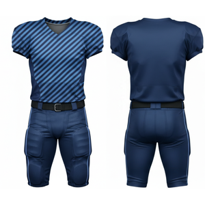 Ensemble d'uniformes de football américain Elite Navy Stripe, maillot de performance professionnel sublimé en diagonale sur toute la surface avec pantalon rembourré - Product Image 3