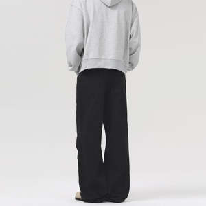 Pantalon de survêtement ample pour homme 100% coton Taille mi-haute Jogging en molleton Logo brodé Décontracté Haute rue Taille élastique Poches Séchage rapide - Product Image 6