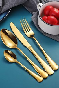 Nuevo juego de cubiertos de acero inoxidable desechables de la mejor calidad, 5 uds., cucharas, tenedores, cuchillos, cubiertos de oro para bodas, eventos, regalo hecho a mano - Product Image 2