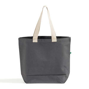 Large Size Recycled PP Tote <b>Bag</b> Eco-Friendly Daily Food Advertising Gift Use <b>Long</b> Handle Beach <b>Bag</b> Dark Gray Color Tote <b>Bag</b> - Product Image 3