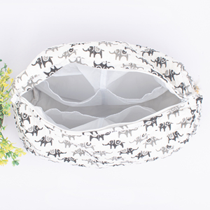 Ensemble de trousse de maquillage en coton imprimé indien fait à la main, trousse de toilette 3 pièces matelassée écologique avec fermeture à glissière, trousse de toilette réutilisable - Product Image 2