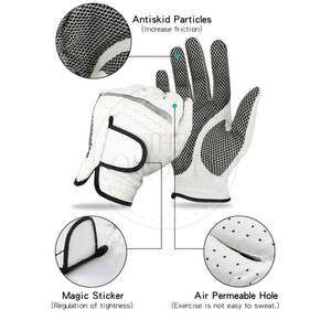 Guantes de golf duraderos de cuero sintético para todo el día Guantes de golf Premium cómodos Guantes de golf transpirables de piel de oveja - Product Image 4