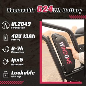 Bici elettrica E2/K20 per adulti batteria 48V 13Ah/15Ah, fino a 28 MPH e 46.6/60 miglia (PAS), Ebike a picco 750/1000W con tutte le aree - Product Image 4