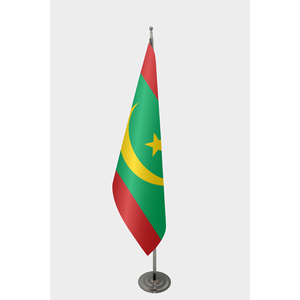 Drapeau d'intérieur officiel personnalisé de la Mauritanie - 3x5 pieds, impression numérique, mât en aluminium, bannière en coton ou en plastique, logo personnalisé - Product Image 1