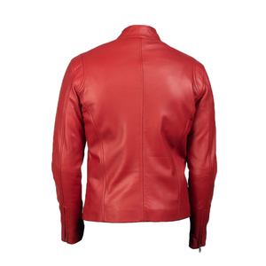 Genuine Leather Slim Fit Men's Jacket Viscose Lining Breathable Customizable High <b>Street</b> Zipper Closure Wholesale Winter jacket - Product Image 6