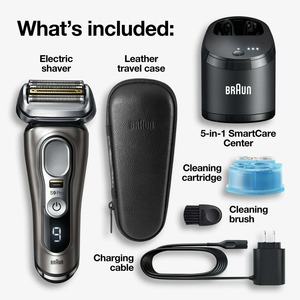 Original Braun Series 9 Pro 9465cc rasoir électrique rechargeable pour hommes avec station de nettoyage, métal noble - Product Image 2