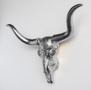 AK latón plata níquel decorativo vaca Animal cabeza de toro cráneo en hierro niquelado arte de pared de Metal para decoración del hogar - Product Image 2