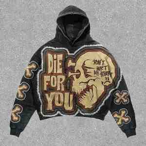 Pull-over 100% coton pour hommes, sweat à capuche personnalisé, doublure polaire, doux et confortable, brodé, logo personnalisé OEM d'hiver - Product Image 6