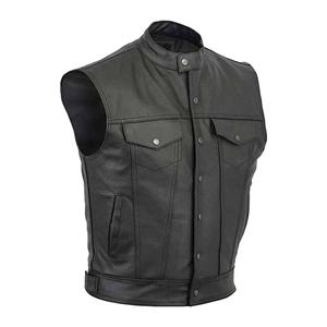 Haute qualité flambant neuf hommes motards gilet à la mode chaud en cuir véritable gilet dissimulé poche de transport réversible respirant - Product Image 5