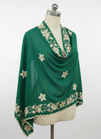 Châle d'été en mousseline de soie brodé floral avec strass, léger, respirant et doux pour femme, vente en gros, OEM ODM personnalisé