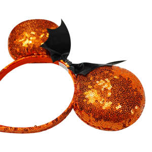 ORDE DE FÁBRICA Orejas de Minnie con Licencia - Diadema de Disfraz Colorida para Niños - Accesorio para el Cabello de Halloween con Temática de Murciélago y Lazo para Parque de Atracciones y Vacaciones - Product Image 1