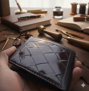 Portefeuille en cuir pour homme avec blocage RFID, bifold, vente en gros |   Article artisanal en cuir végétal véritable - Product Image 6