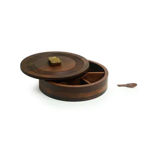 Caja de almacenamiento Masala de madera lujosa de buena calidad Caja de almacenamiento de especias de calidad premium hecha a mano - Product Image 4