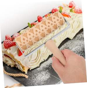 Rouleau à pâtisserie imprimé 3pcs Gravé Fondant Bois Rouleau à pâtisserie Gaufrage Rouleau à pâtisserie gaufré - Product Image 4