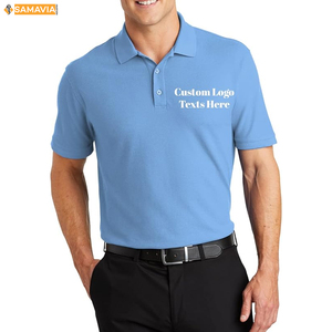 Samavia เสื้อโปโล RTS สำหรับผู้ชาย, ผ้าฝ้ายผสมโพลีเอสเตอร์ออกแบบโลโก้ได้ตามต้องการสวมใส่ในสำนักงานได้ทุกวันเสื้อยืดลำลองยุโรปอเมริกา - Product Image 4