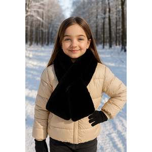 Écharpe en peluche noire pour fille Byn001 - Noir - Product Image 1