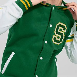 Veste de baseball brodée pour hommes en gros, vêtements d'extérieur brodés personnalisés pour le sport et le style urbain - Product Image 5