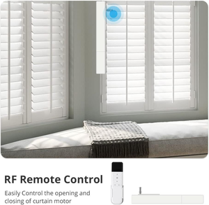 Volets en PVC et en bois motorisés à commande à distance ou par application Tuya pour fenêtres, volets intérieurs, volets de jardin - Product Image 1
