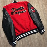 OEM Blouson d'aviateur unisexe de haute qualité avec logo personnalisé et broderie unie en gros Vestes d'université vintage en laine épaisse pour hommes