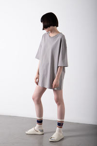 ผู้หญิงขนาดใหญ่พอดีหน้าจอพิมพ์เสื้อยืดสีที่กำหนดเองที่มีคุณภาพสูงผ้าฝ้าย100สบายๆ180-280แกรมรายการ OEM - Product Image 2