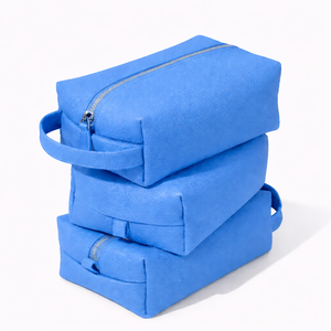 Bolsa de Aseo de Cuero de Alta Gama para Hombre, Personalizable con Logotipo, Impermeable, Ecológica, Nueva, en Oferta, con Cierre - Product Image 4