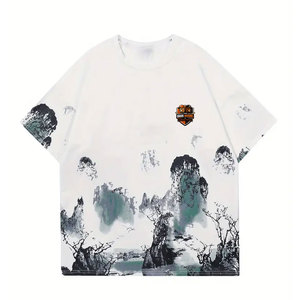 T-shirts oversize pour hommes BRAVE en coton 100% - Tissu doux, coupe ample, léger, respirant, style streetwear, confortable pour les voyages - Product Image 1