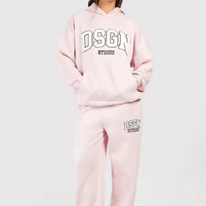 Conjunto de chándales de jersey con capucha y apliques de gran tamaño para mujer personalizado de alta calidad para mujer, chándales informales hechos a medida - Product Image 1