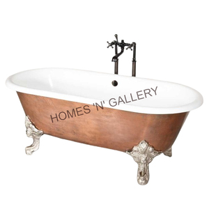 Bañera independiente de cobre macizo hecha en la India Diseño elegante con características elegantes Calidad estándar para uso en el baño - Product Image 2