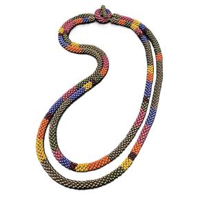 Seed Beads Rope Necklace For Women Accessories Traditional African Beaded Rope Necklace With Custom Pattern Style - Product Image 3