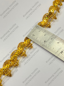 2.0cm Width Metallic Centipede Lace Ribbon S Shaped Lace Trim for <b>Curtain</b> Stage Clothing National Costume Accessories - Product Image 3