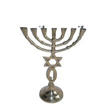Traditional Design Brass Menorah Candle Holder Jewish Hanukkah <b>Lamp</b> Decorative Candle Stand Home - Product Image 6